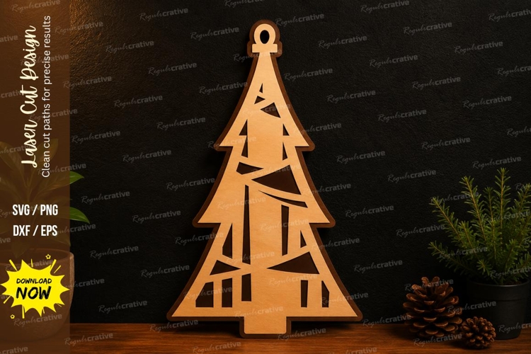 Christmas Tree House Laser Cut SVG Design christmas tree