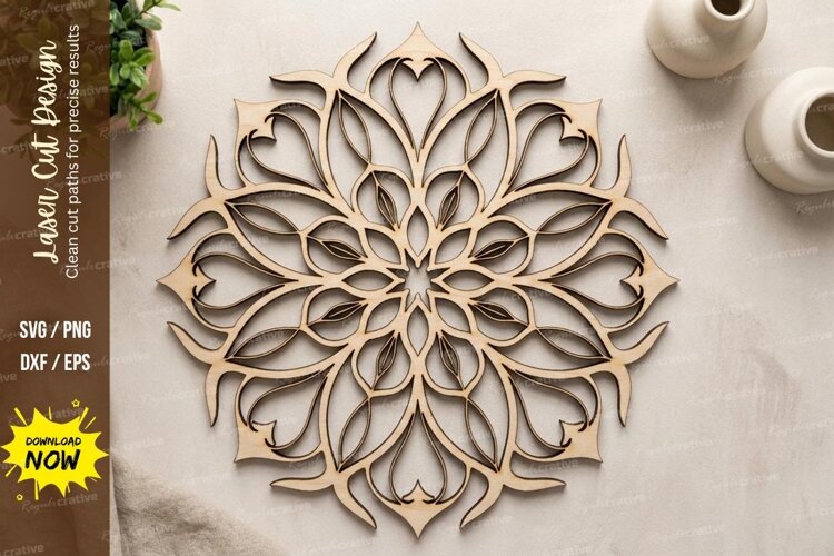 Elegant Flower Laser Cut SVG laser cut svg, elegant flower example image 1
