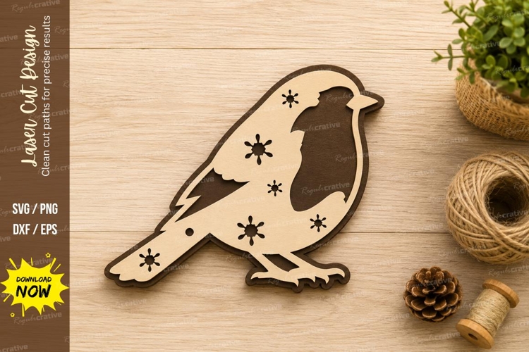 Robin Bird Laser Cut SVG Design robin svg, bird svg, laser
