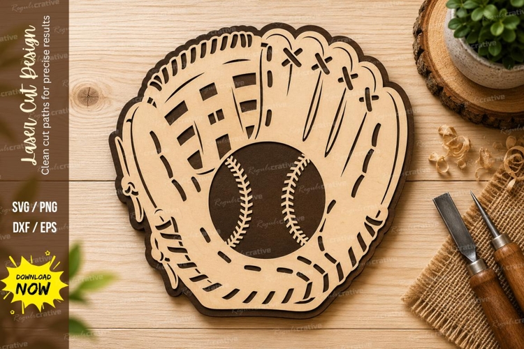 Baseball Glove Laser Cut SVG Design baseball svg, baseball