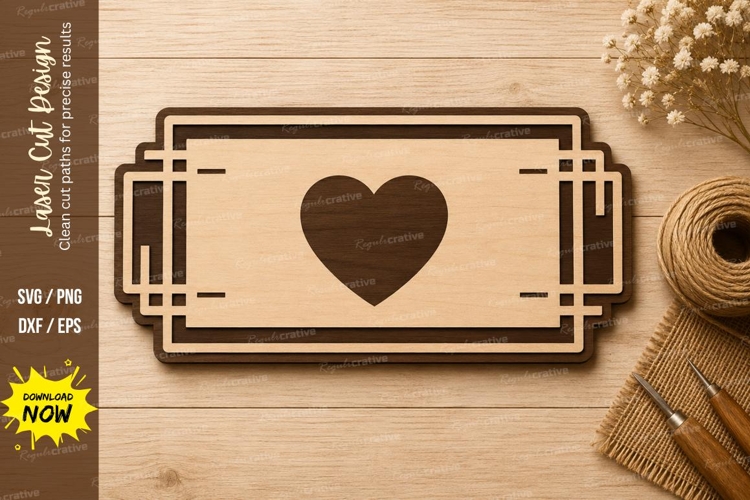 Heart Label Frame Laser Cut SVG Design heart frame svg, love