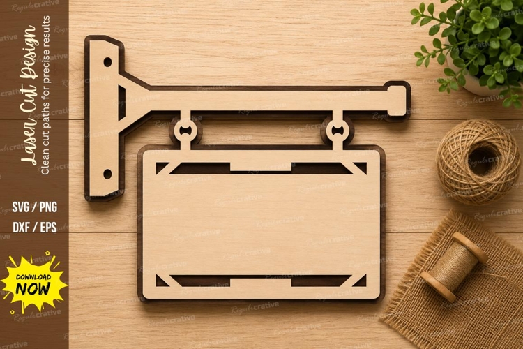 Hanging Sign Board Laser Cut SVG Design hanging sign svg