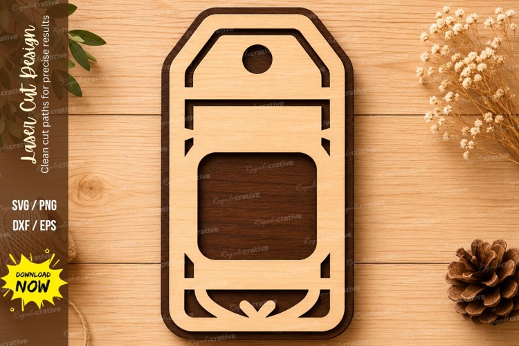 Minimal Tag Frame Laser Cut SVG Design tag svg, minimal