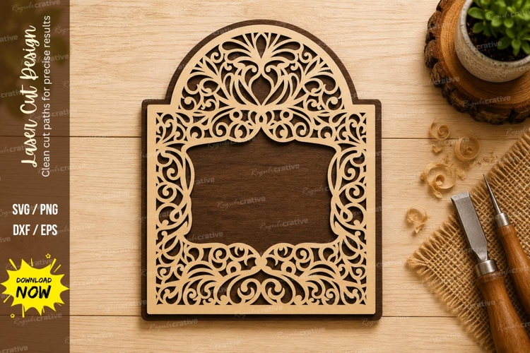 Ornate Arch Frame Laser Cut SVG Design arch frame svg