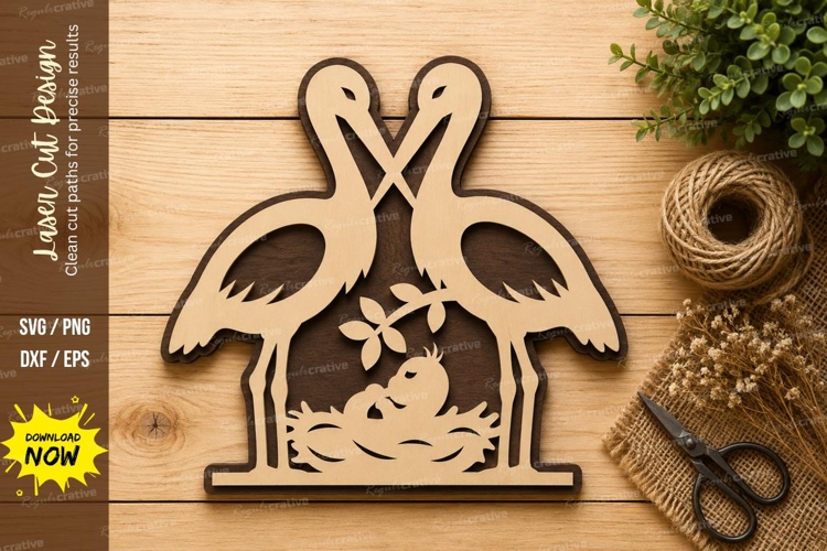 Flamingo Love Scene Laser Cut SVG Design flamingo svg