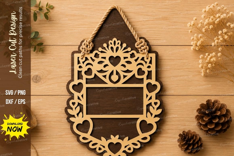 Ornate Hanging Frame Laser Cut SVG Design ornate frame svg