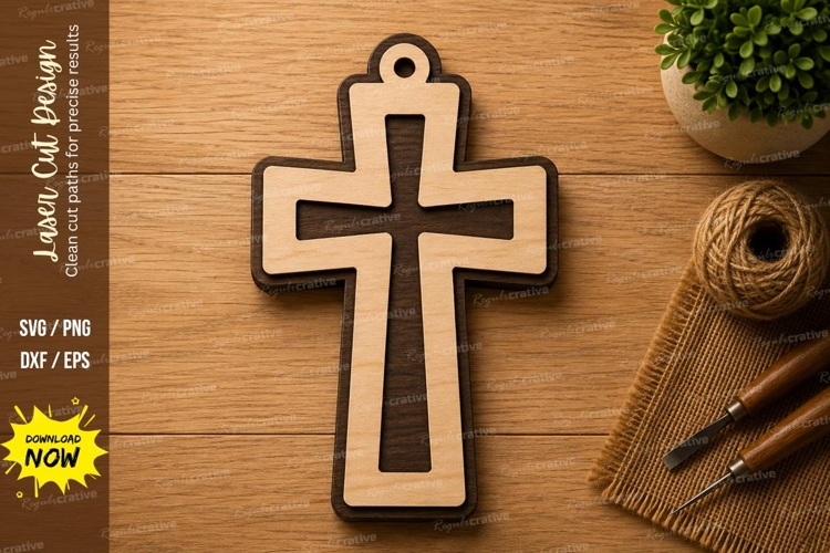 Simple Christian Cross Laser Cut SVG Design christian cross