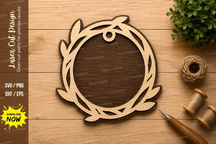 Minimal Laurel Wreath Laser Cut SVG Design laurel wreath svg