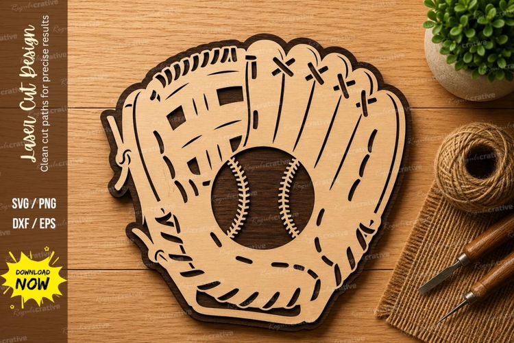 Baseball Glove Laser Cut SVG Design baseball glove svg