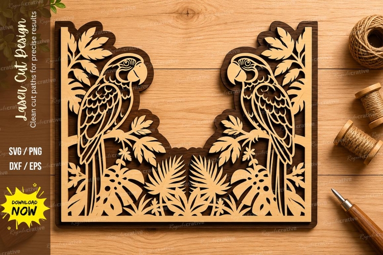 Parrot Tropical Nature Wall Art Laser Cut SVG File parrot