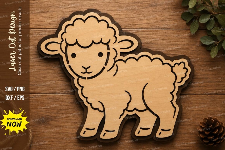 Cute Lamb Farm Animal Laser Cut SVG File lamb svg, sheep svg