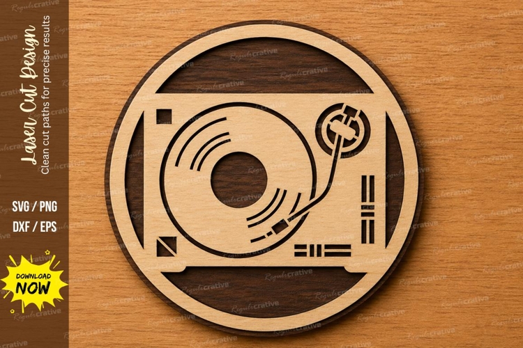DJ Turntable Music Record Laser Cut SVG File dj turntable