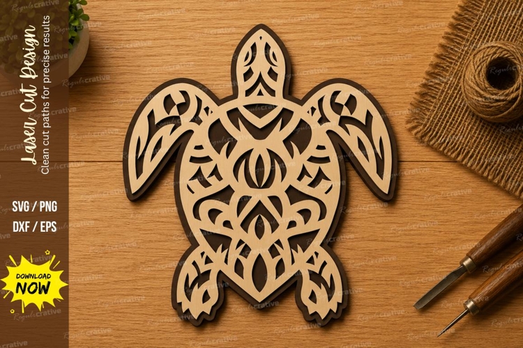 Mandala sea turtle svg Image 4