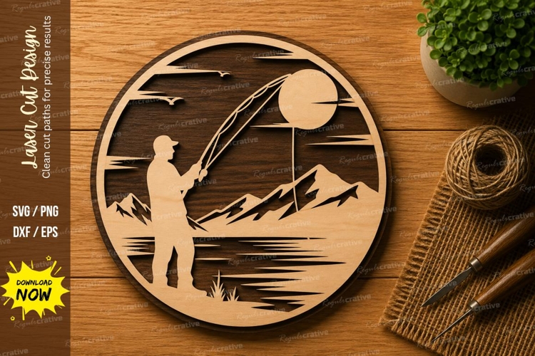 Fisherman Silhouette Image 23