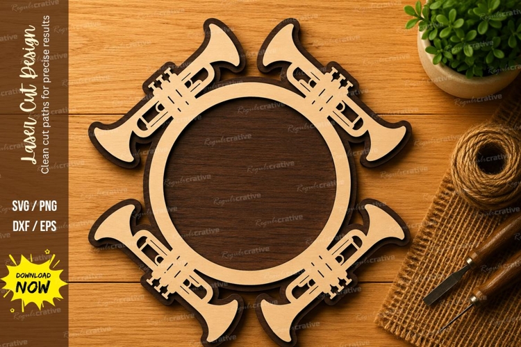 Musical Instrument Frame Laser Cut SVG File music frame svg