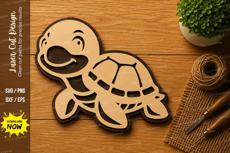 Cute turtle svg Image 2