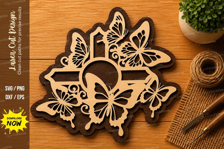 Butterfly Cross Svg Image 16