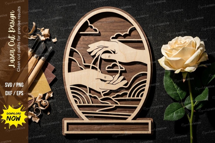 Ocean Wave Arch Frame Laser Cut Wooden SVG