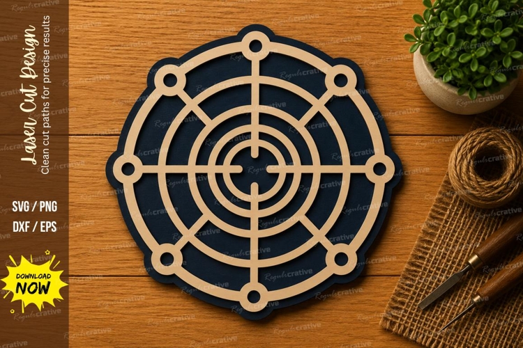 Geometric Target Mandala Laser Cut SVG File geometric mandal