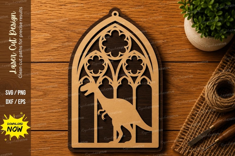 Bird Cathedral Window SVG | Gothic Laser Cut File | Glowforg