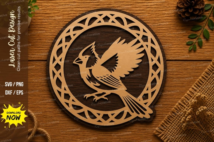 Flying Bird Mandala SVG | Nature Laser Cut File | Glowforge