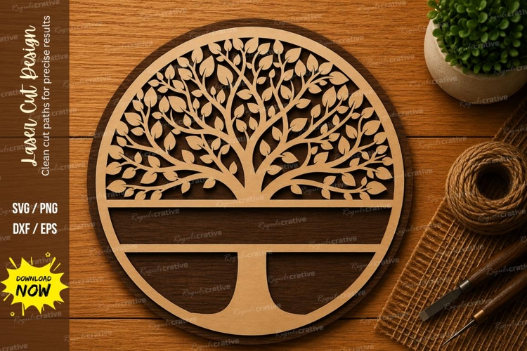 Tree of Life SVG | Circular Nature Laser Cut File | Glowforg