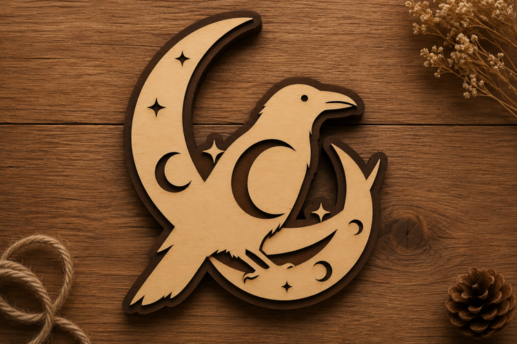 Tribal Raven Pattern Laser Cut Svg File Design tribal raven 