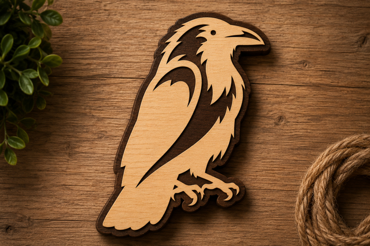 Majestic Raven Silhouette Laser Cut Svg File Design raven