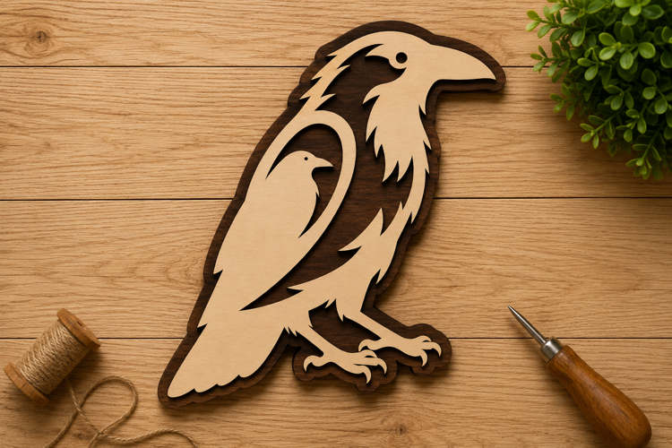 Dynamic Raven Motion Laser Cut Svg File Design dynamic raven
