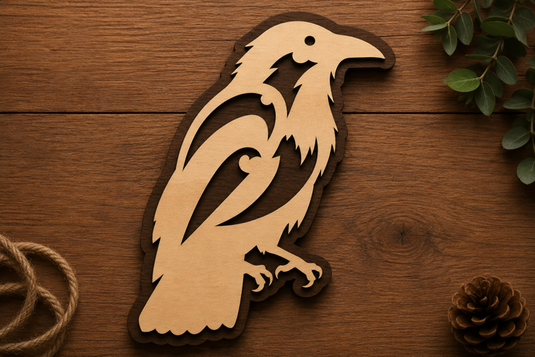 Bold Raven Silhouette Laser Cut Svg File Design bold raven 