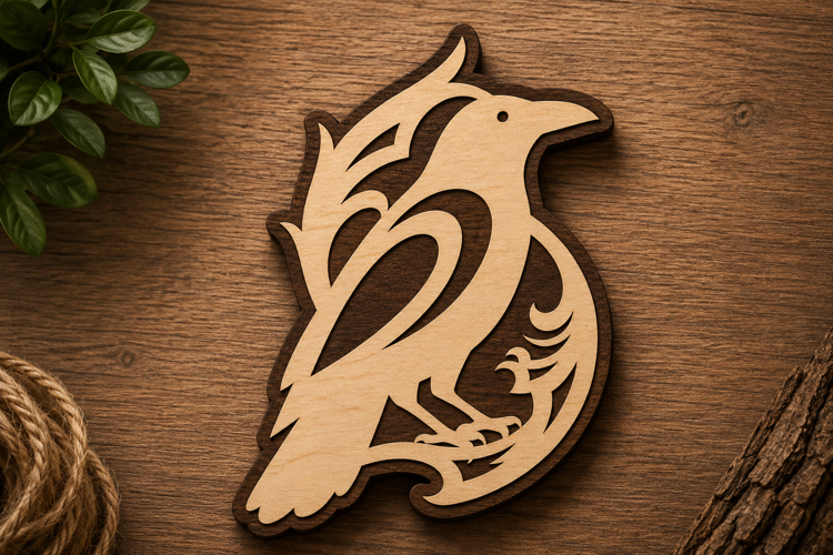 Artistic Raven Branch Laser Cut Svg File Design artistic