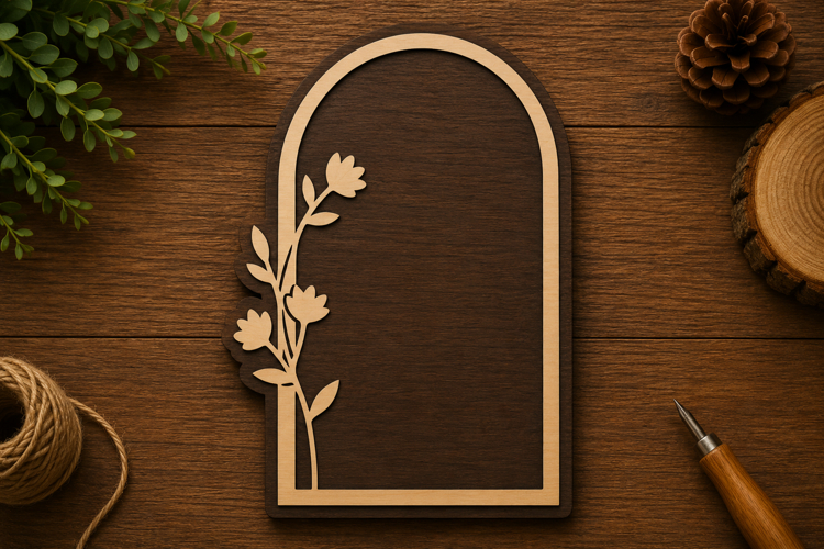 Botanical Arch Left Laser Cut Svg File Design botanical arch