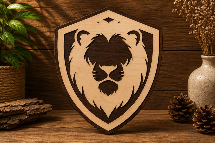 Royal Lion Shield Laser Cut Svg File Design lion shield svg