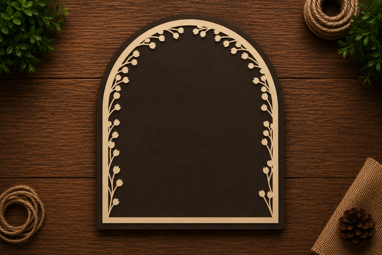Botanical Arch Frame Laser Cut Svg File Design botanical 