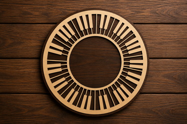 Piano Key Circle Laser Cut SVG File piano svg design, piano