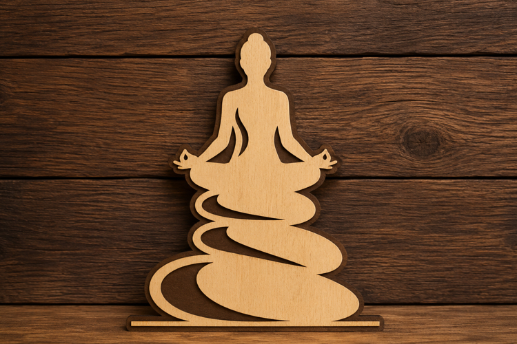 Meditation Pose Laser Cut SVG File meditation svg design