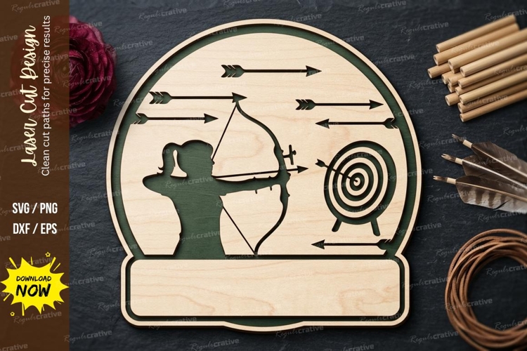 Archer Target Round Frame SVG Laser Cut Design