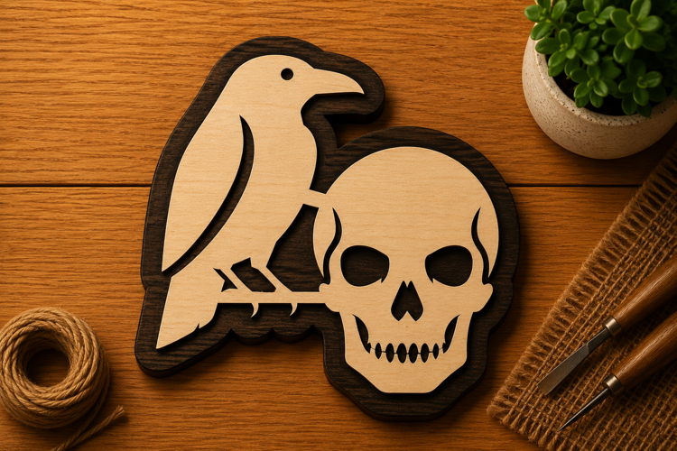 Flying Crow Silhouette Image 17