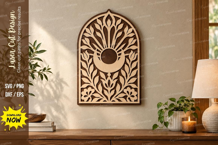 Boho Moon Arch Laser Cut SVG File, boho moon svg, moon arch