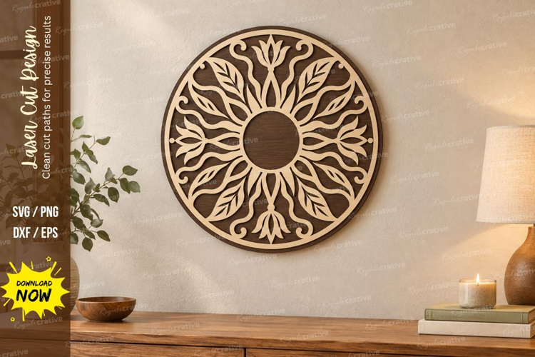 Tree Sun Mandala Laser Cut SVG File, tree sun svg, tree png