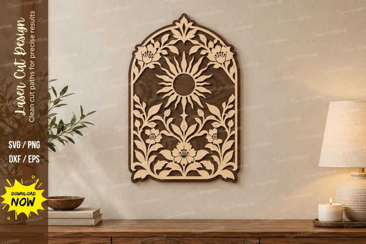 Sunflower Arch Laser Cut SVG File, sunflower arch svg, flora