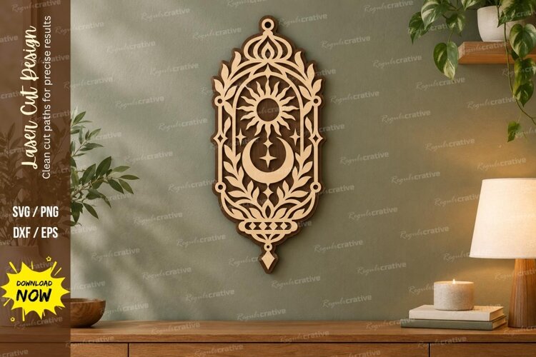 Celestial Arch Laser Cut SVG File, celestial arch svg, sun example image 1