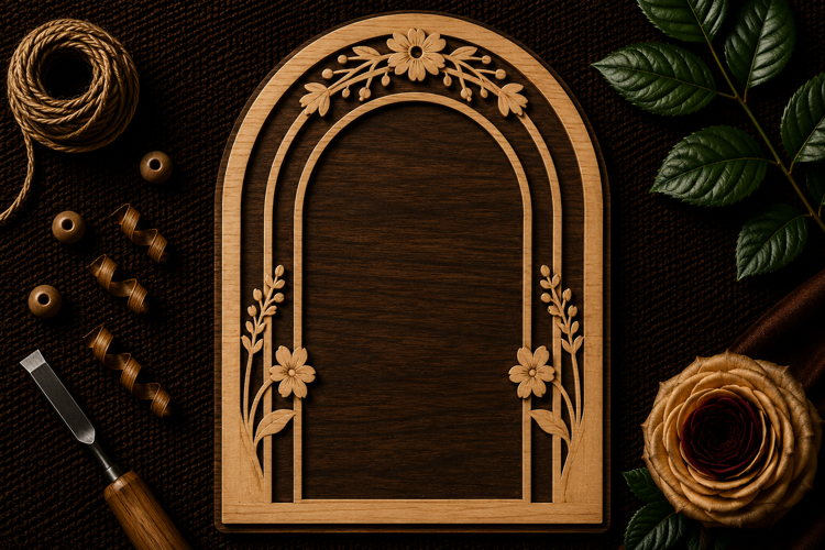 Decorative Floral Arch Ornament Laser Cut SVG File decorativ