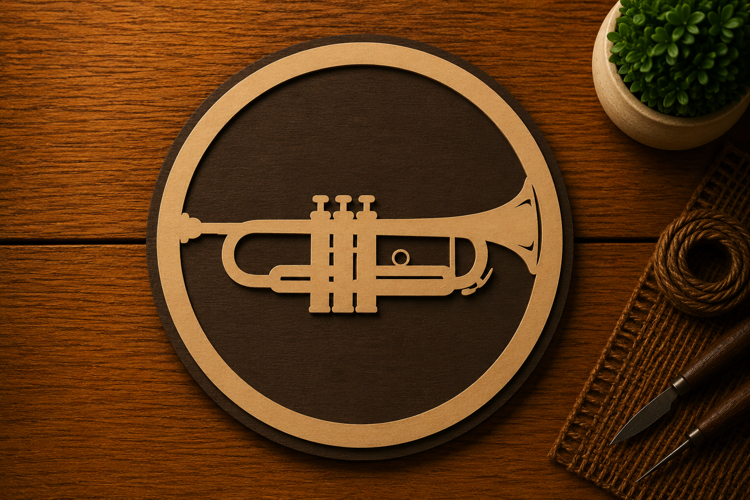 Trumpet Instrument Wall Art Laser Cut SVG File trumpet svg