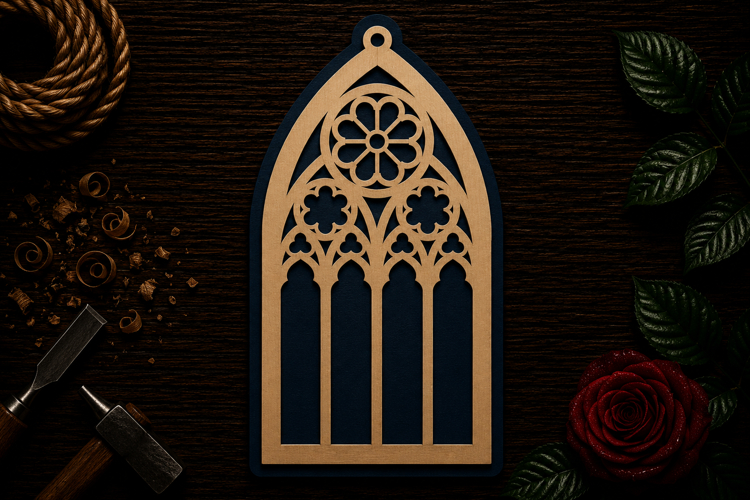 Gothic Cathedral Window Frame Laser Cut SVG File gothic wind