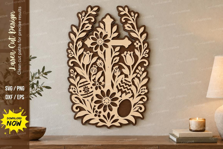 Easter Bunny Floral Laser Cut SVG File, easter bunny svg