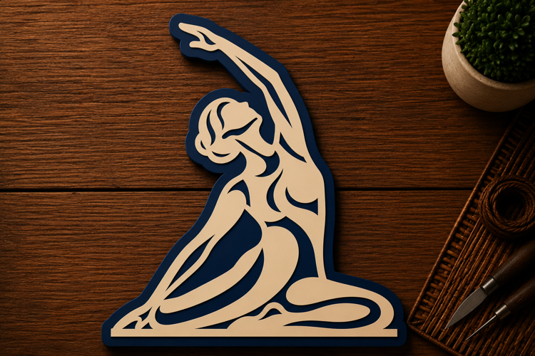 Yoga Meditation Woman Pose Laser Cut SVG File yoga svg