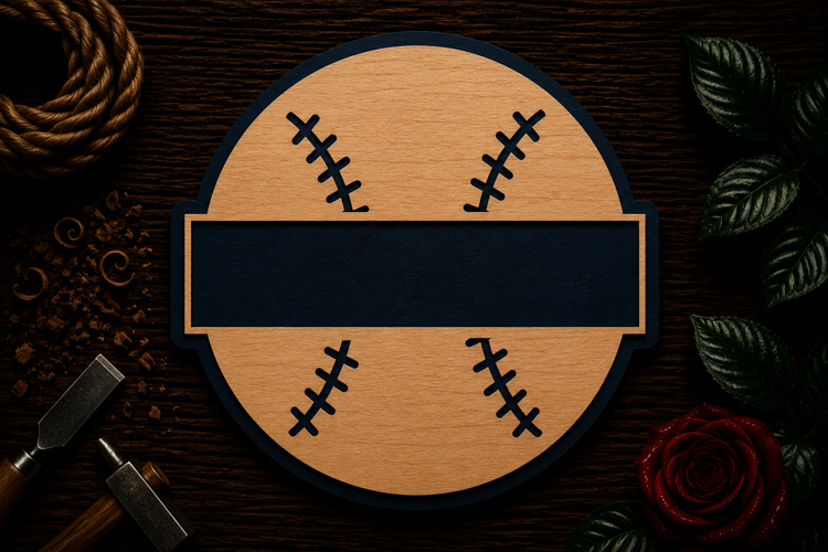 Baseball Name Plate Sign Laser Cut SVG File baseball name
