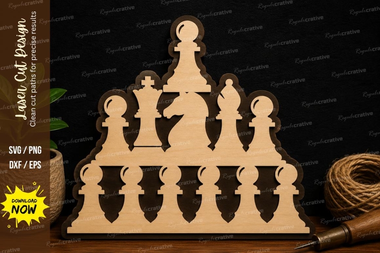 Chess Pieces Silhouette Laser Cut SVG File chess svg, chess