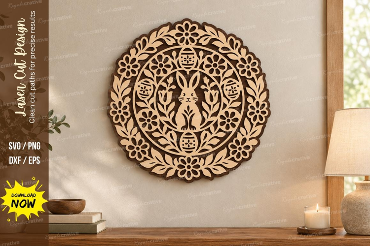 Ornate Bunny Laser Cut SVG File, ornate bunny svg, ornate